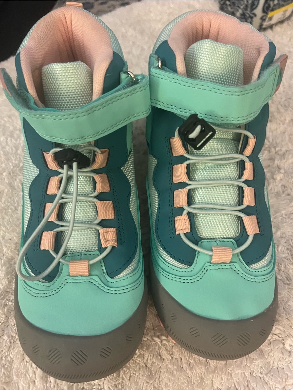 Mishansha unisex kids teal and pink hiking boots kids size 36